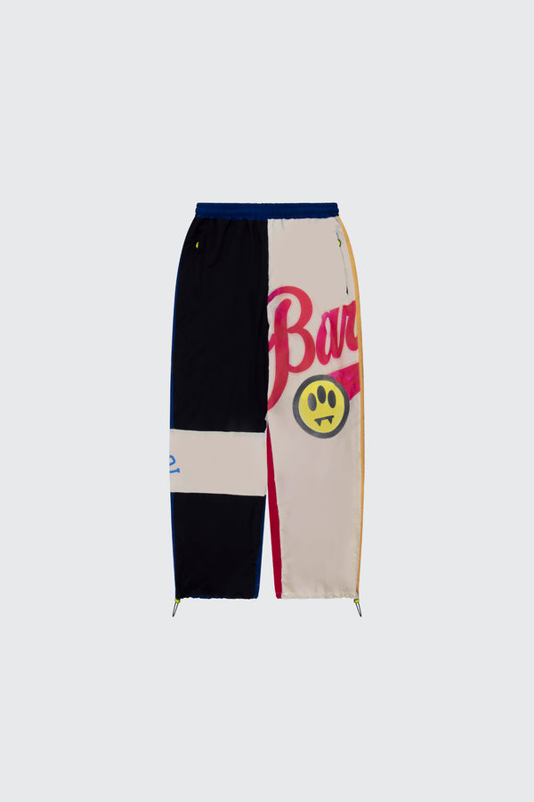 Pantaloni in nylon con patch multicolor