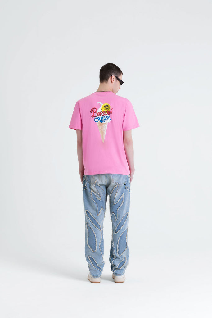Tシャツ・カットソー BARROW Men T-shirt Pink S5BWUATH161 BW036 Barrow Unisex Jersey T Shirt (Prism Pink) S5BWUATH161-BW036