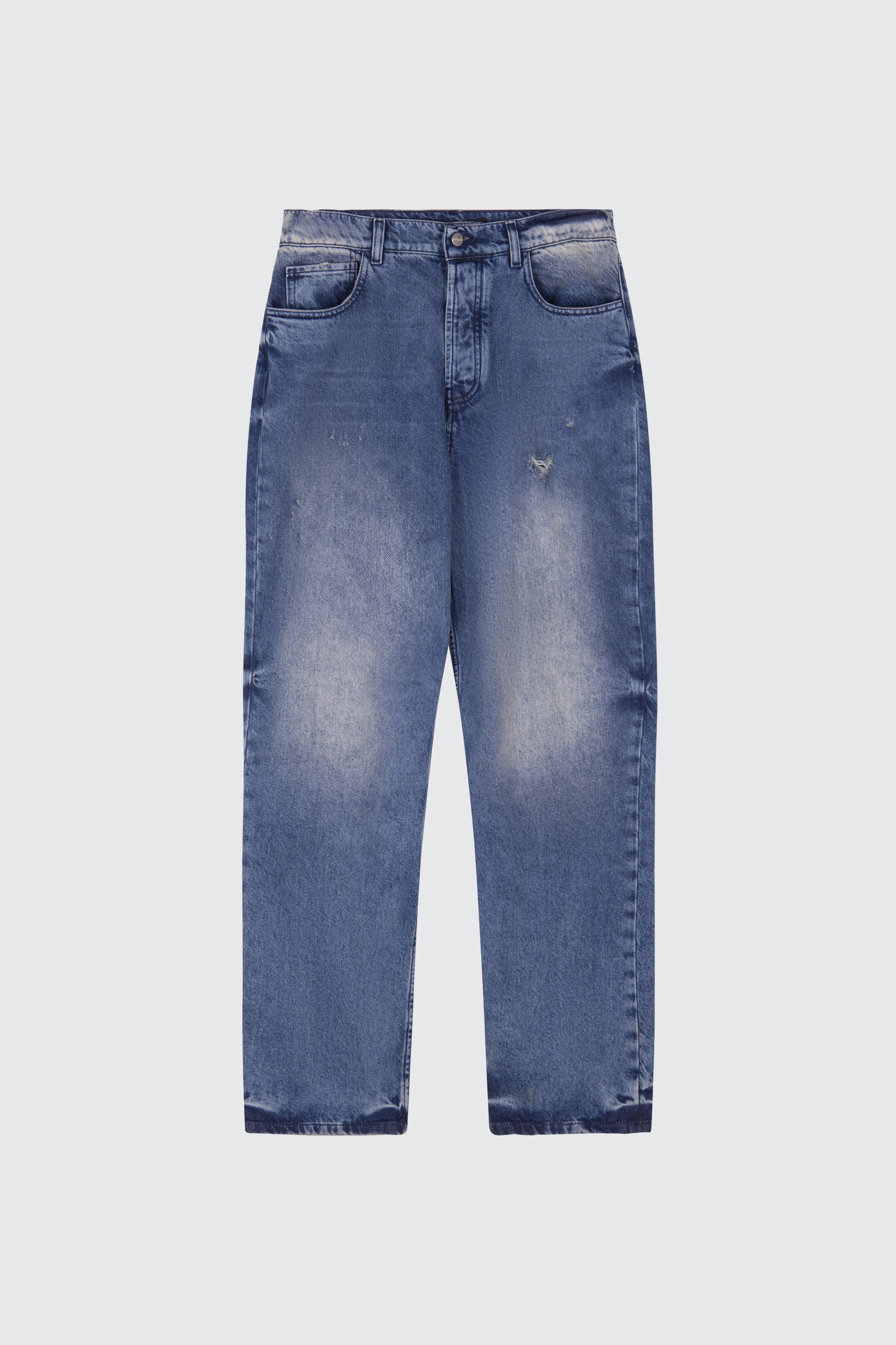 ☆BADBLOOD☆ D Scription FSB Trouser Denim Pants Medium Blue Straight leg denim pants in light blue