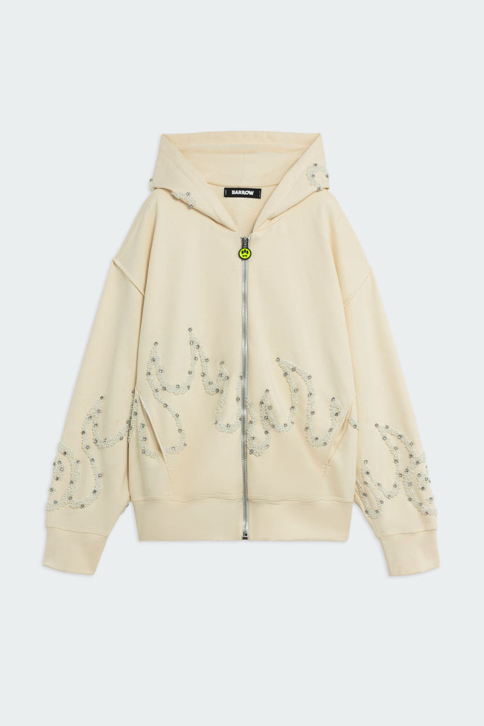 UNISEX ZIP HOODIE - CREAM/CREAM - F5BWUAZH080-013