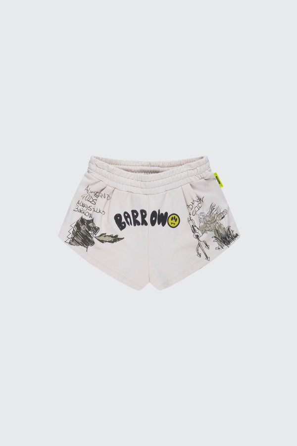 Barrow fleece shorts with sketck print