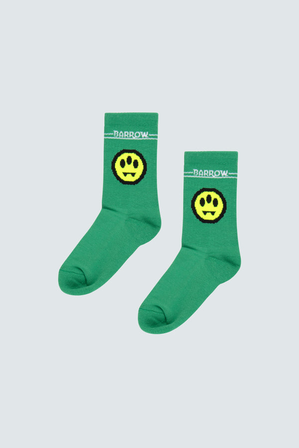 Barrow kids fern green socks with smile