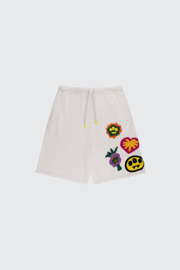 Barrow knitwear short with multicolored patch