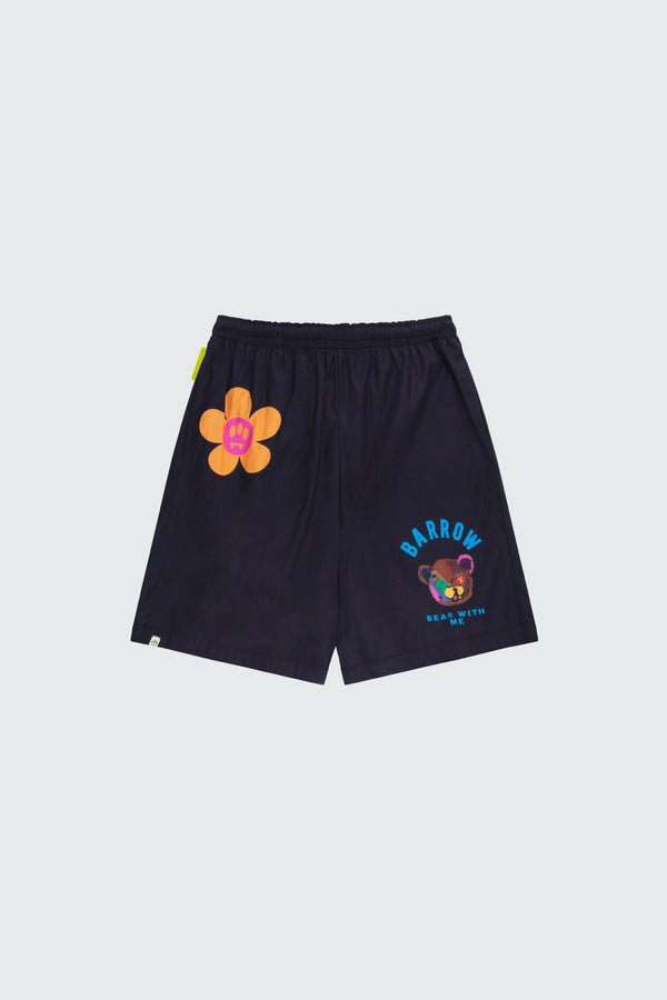 Bermuda shorts in poplin with multicolor print