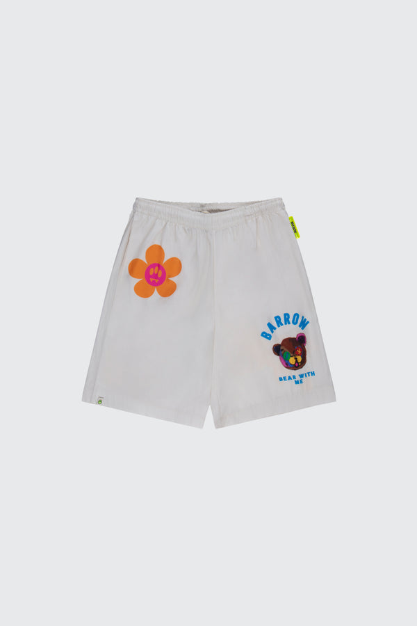 Bermuda shorts in poplin with multicolor print