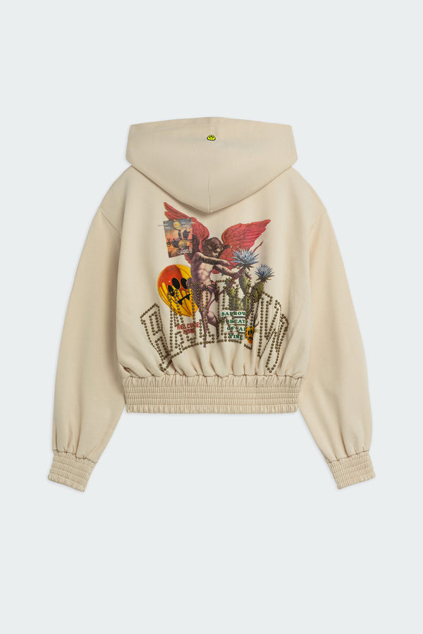 Barrow Studded Zip-Up Sweatshirt